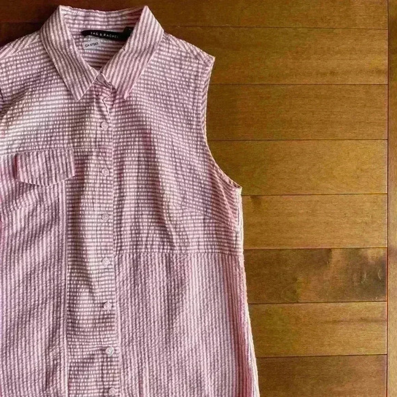 Zac & Rachel | Pink and white gingham sleeveless top size small - Picture 4 of 4